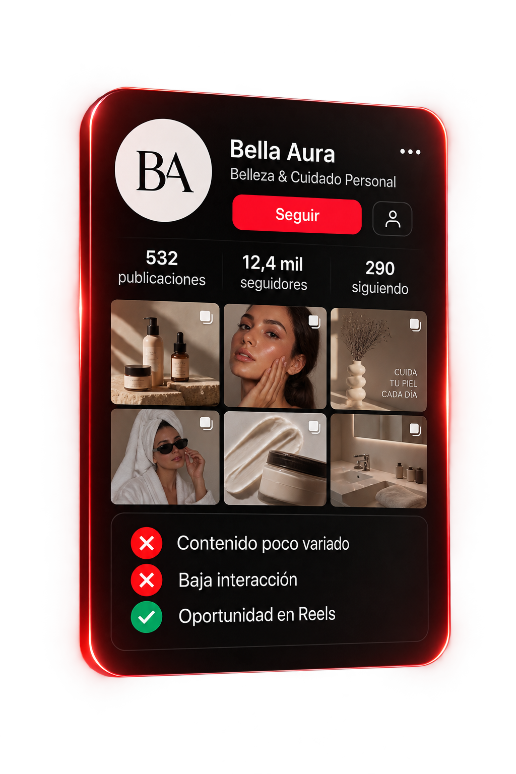 Análisis de perfil de una marca de belleza
