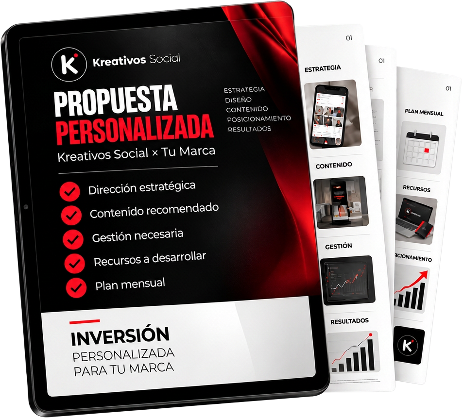 Propuesta personalizada de Kreativos Social para tu marca